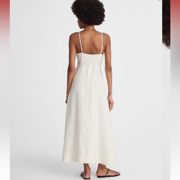 Madewell Striped Empire-Waist Midi Dress in 100% Linen - Picture 4 of 8